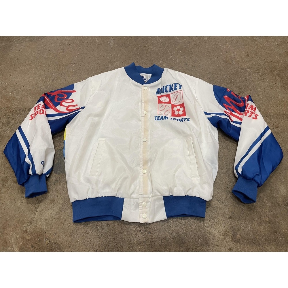 Vintage Mickey Mouse Chalk Line Jacket Mens Large Team‎ Sports USA 90s